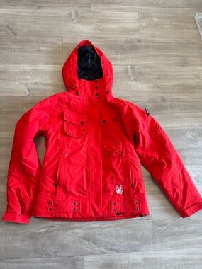 Women’s Spyder red Hooded Snow Jacket - medium